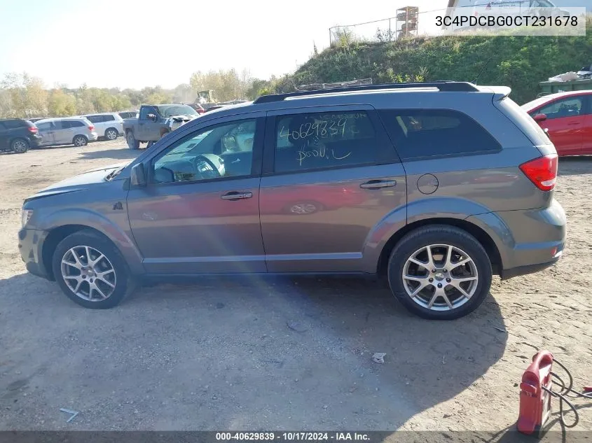 2012 Dodge Journey Sxt VIN: 3C4PDCBG0CT231678 Lot: 40629839