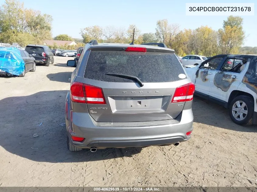 2012 Dodge Journey Sxt VIN: 3C4PDCBG0CT231678 Lot: 40629839