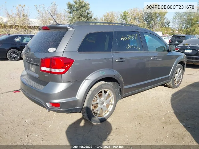 2012 Dodge Journey Sxt VIN: 3C4PDCBG0CT231678 Lot: 40629839