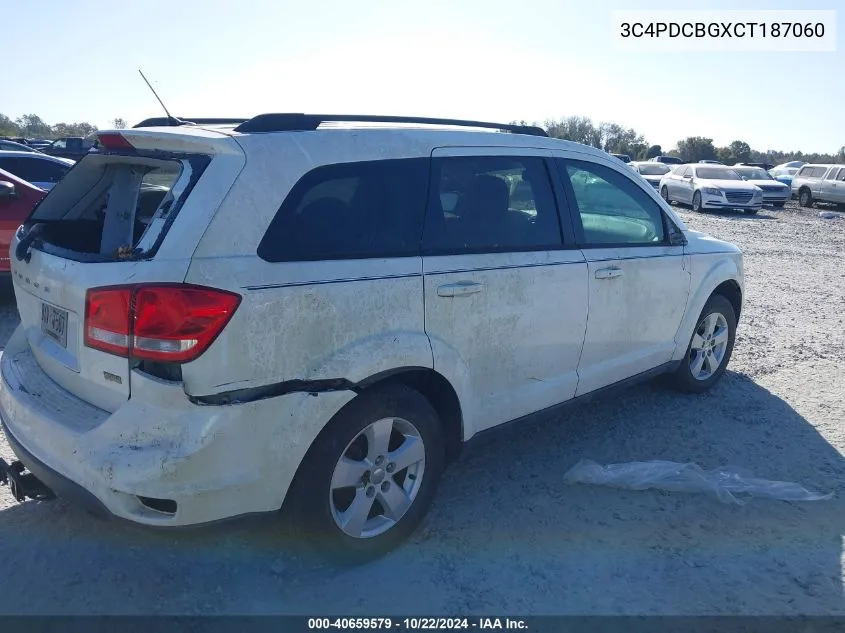 2012 Dodge Journey Sxt VIN: 3C4PDCBGXCT187060 Lot: 40659579