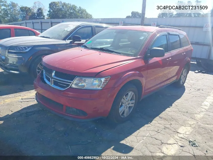 2012 Dodge Journey Se/Avp VIN: 3C4PDCAB2CT231509 Lot: 40662983