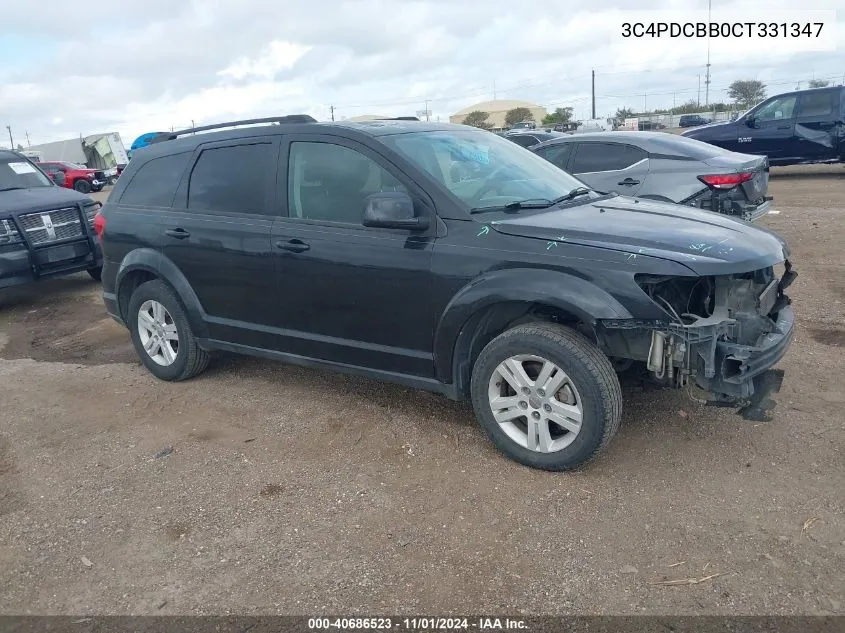 2012 Dodge Journey Sxt VIN: 3C4PDCBB0CT331347 Lot: 40686523