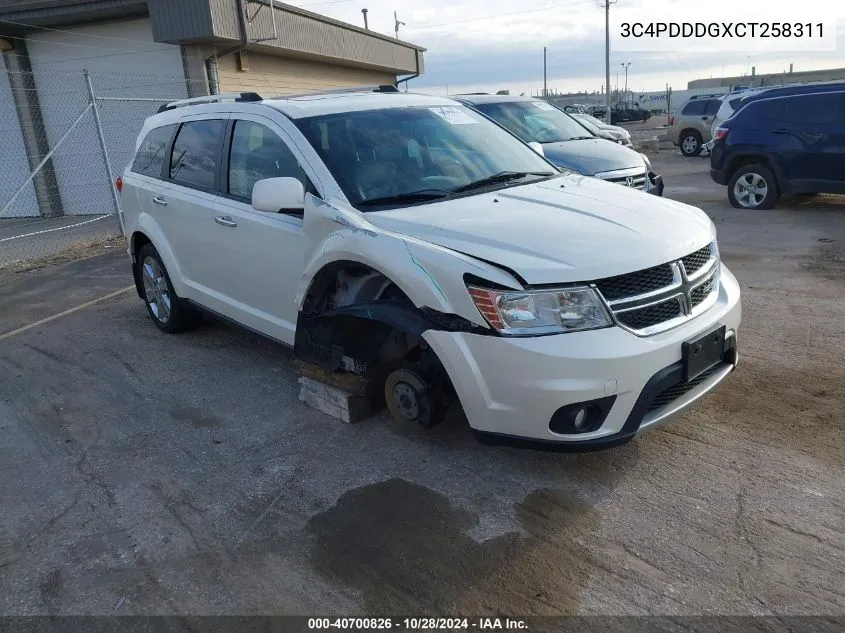 2012 Dodge Journey Crew VIN: 3C4PDDDGXCT258311 Lot: 40700826