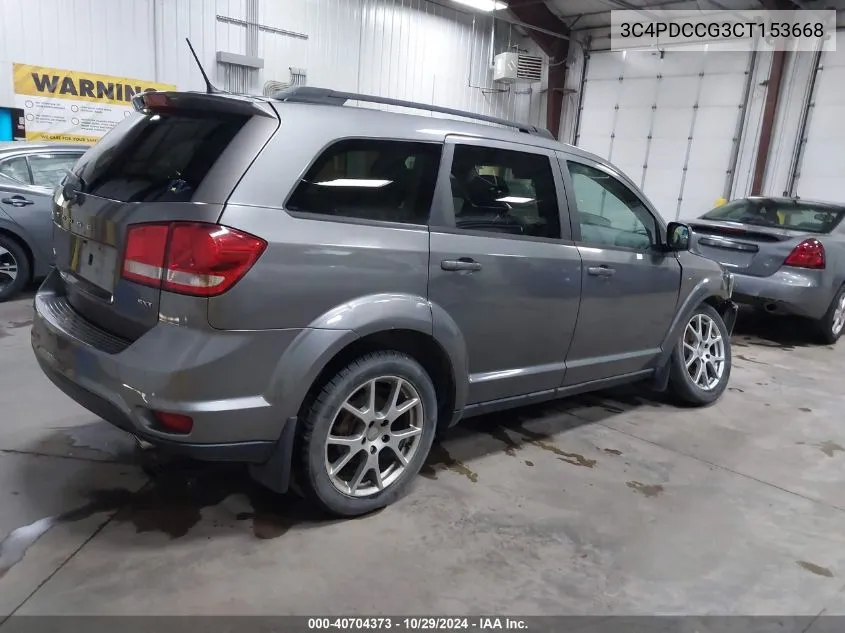 2012 Dodge Journey Sxt Crew VIN: 3C4PDCCG3CT153668 Lot: 40704373