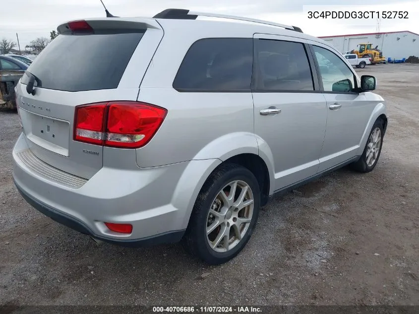 2012 Dodge Journey Crew VIN: 3C4PDDDG3CT152752 Lot: 40706686