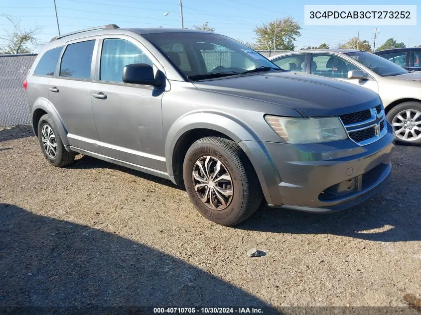 2012 Dodge Journey Se/Avp VIN: 3C4PDCAB3CT273252 Lot: 40710705