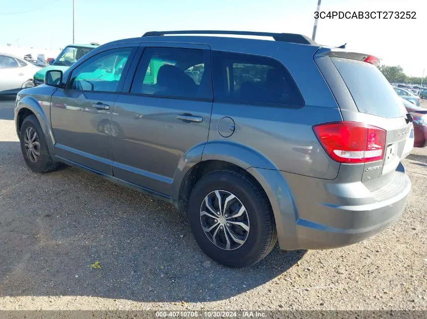 2012 Dodge Journey Se/Avp VIN: 3C4PDCAB3CT273252 Lot: 40710705