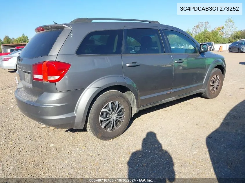 2012 Dodge Journey Se/Avp VIN: 3C4PDCAB3CT273252 Lot: 40710705