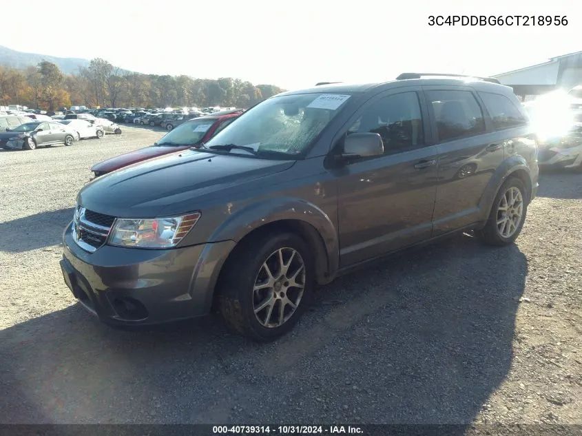 2012 Dodge Journey Sxt VIN: 3C4PDDBG6CT218956 Lot: 40739314