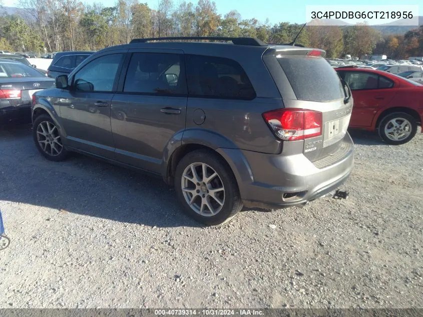 2012 Dodge Journey Sxt VIN: 3C4PDDBG6CT218956 Lot: 40739314