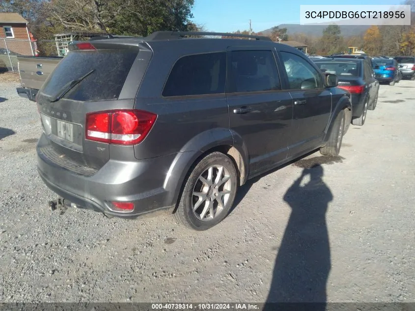 2012 Dodge Journey Sxt VIN: 3C4PDDBG6CT218956 Lot: 40739314