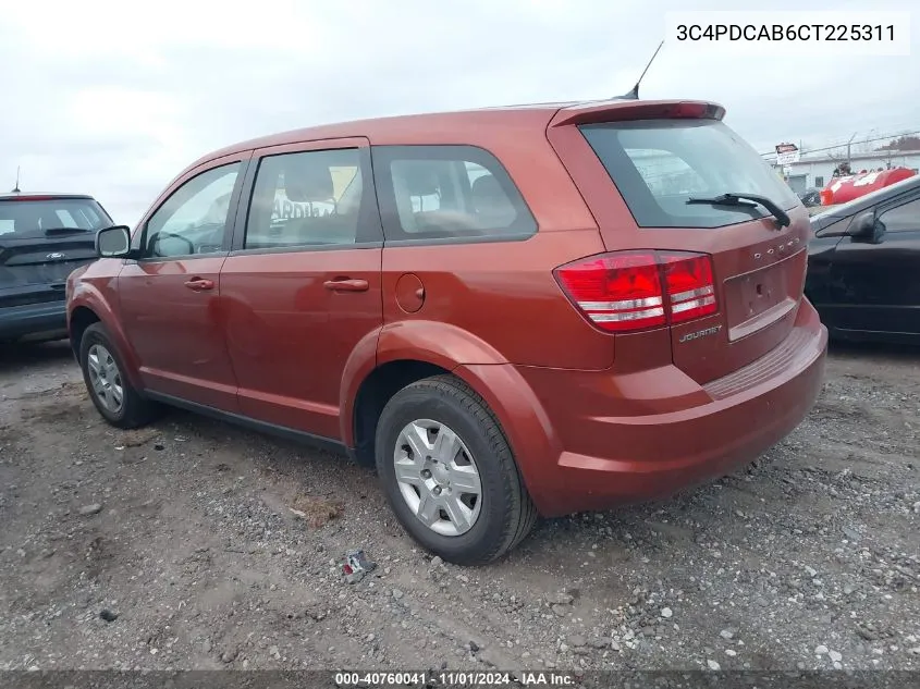 2012 Dodge Journey American Value Pkg VIN: 3C4PDCAB6CT225311 Lot: 40760041