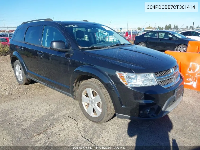 2012 Dodge Journey Sxt VIN: 3C4PDCBB7CT361414 Lot: 40774747