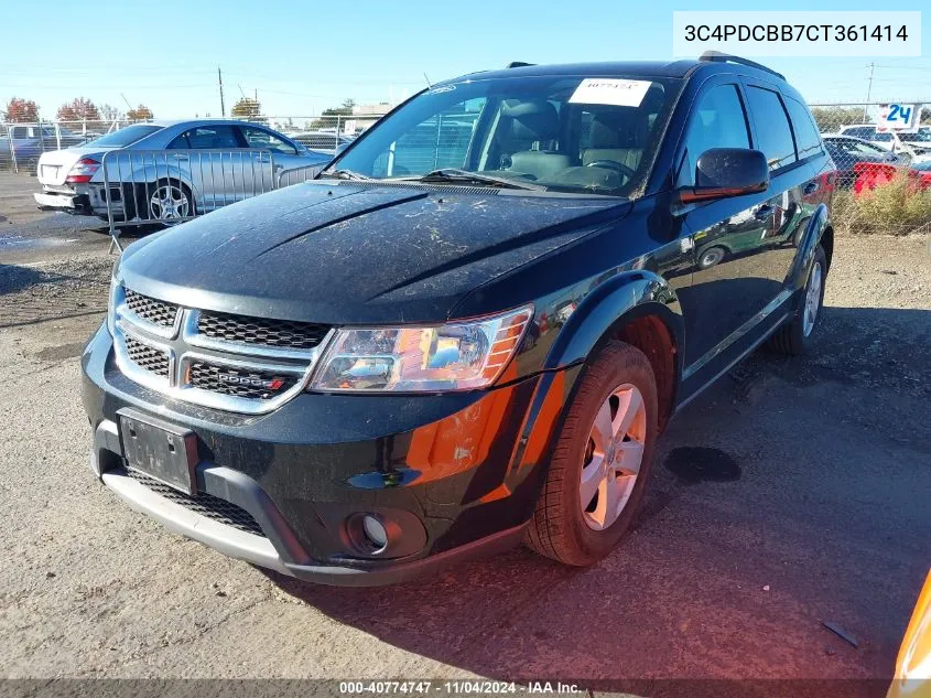 2012 Dodge Journey Sxt VIN: 3C4PDCBB7CT361414 Lot: 40774747