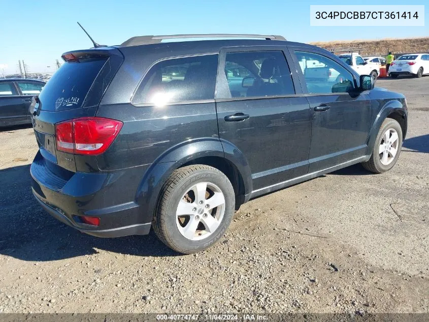 2012 Dodge Journey Sxt VIN: 3C4PDCBB7CT361414 Lot: 40774747