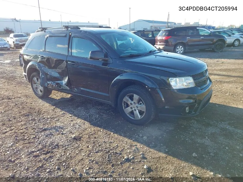 2012 Dodge Journey Sxt VIN: 3C4PDDBG4CT205994 Lot: 40816193