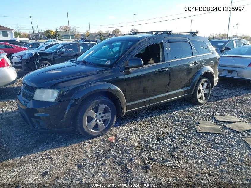 2012 Dodge Journey Sxt VIN: 3C4PDDBG4CT205994 Lot: 40816193