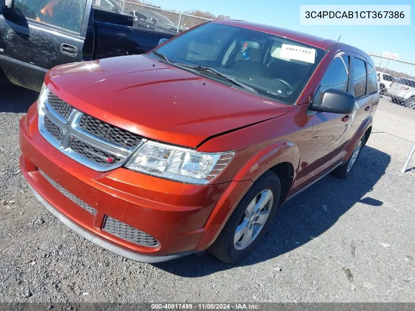 2012 Dodge Journey American Value Pkg VIN: 3C4PDCAB1CT367386 Lot: 40817489