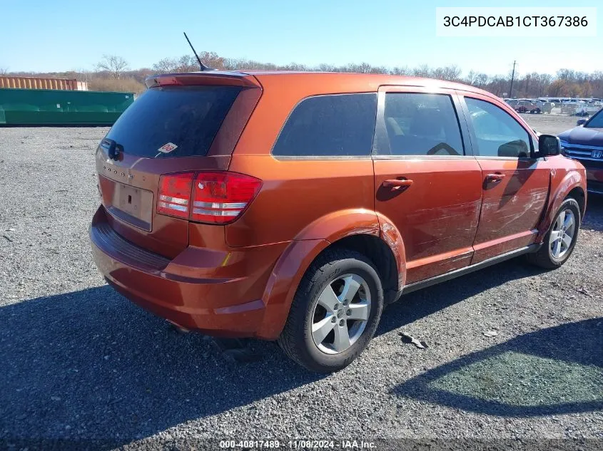 2012 Dodge Journey American Value Pkg VIN: 3C4PDCAB1CT367386 Lot: 40817489