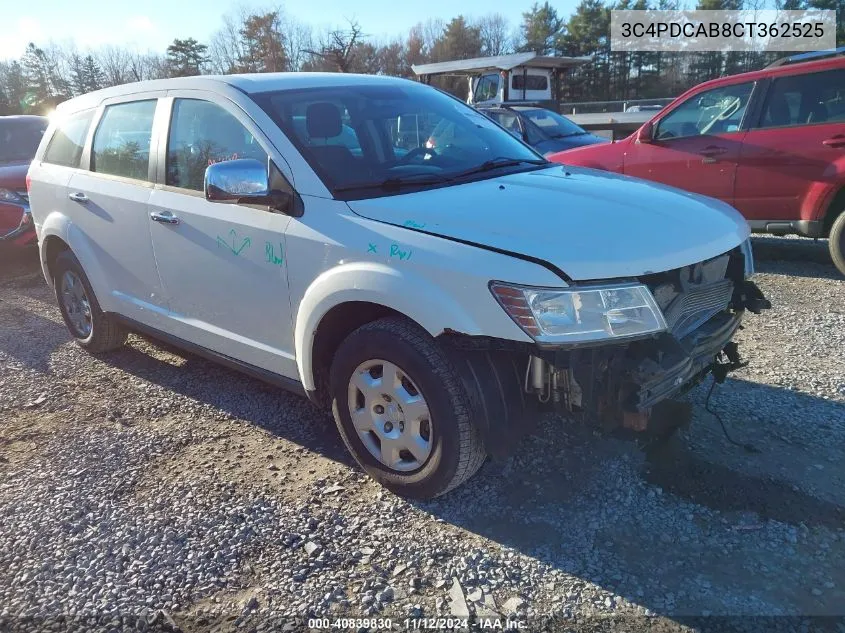 2012 Dodge Journey Se/Avp VIN: 3C4PDCAB8CT362525 Lot: 40839830