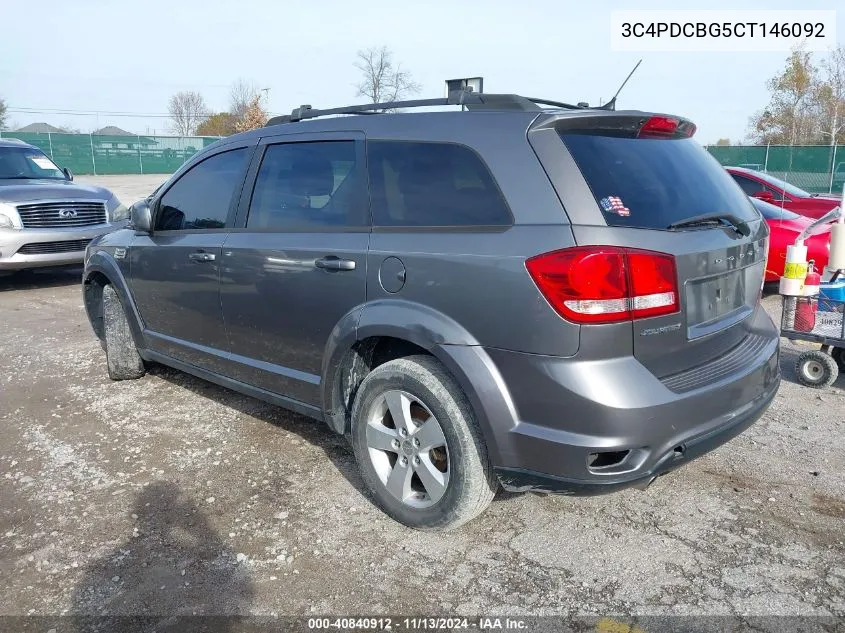 2012 Dodge Journey Sxt VIN: 3C4PDCBG5CT146092 Lot: 40840912