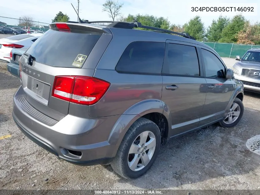 2012 Dodge Journey Sxt VIN: 3C4PDCBG5CT146092 Lot: 40840912