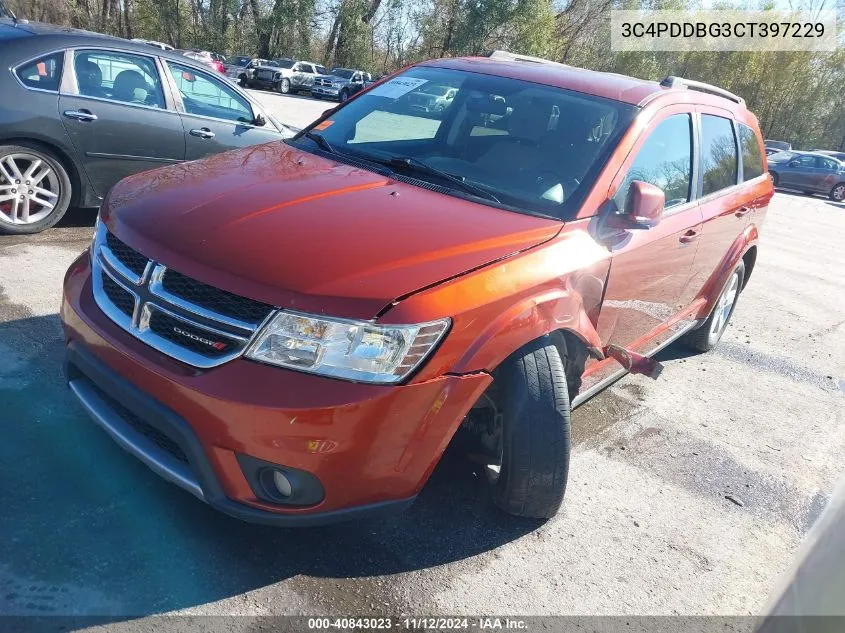 2012 Dodge Journey Sxt VIN: 3C4PDDBG3CT397229 Lot: 40843023