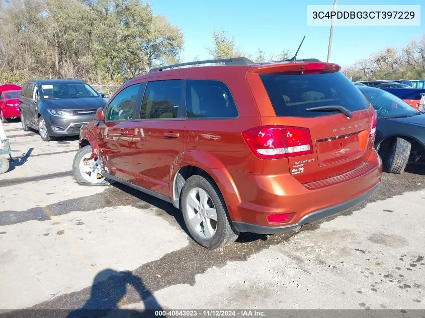 2012 Dodge Journey Sxt VIN: 3C4PDDBG3CT397229 Lot: 40843023