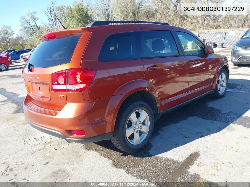 2012 Dodge Journey Sxt VIN: 3C4PDDBG3CT397229 Lot: 40843023