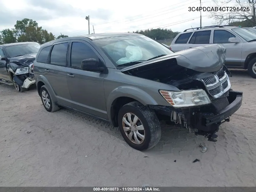 2012 Dodge Journey Se/Avp VIN: 3C4PDCAB4CT296426 Lot: 40918073