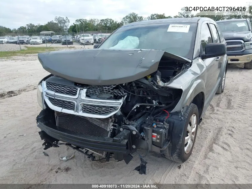 2012 Dodge Journey Se/Avp VIN: 3C4PDCAB4CT296426 Lot: 40918073