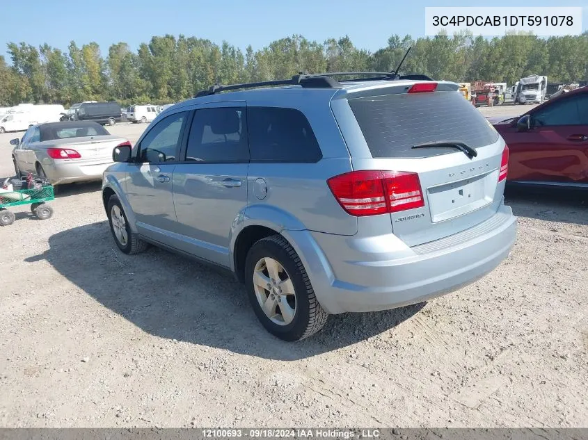 2013 Dodge Journey Se VIN: 3C4PDCAB1DT591078 Lot: 12100693