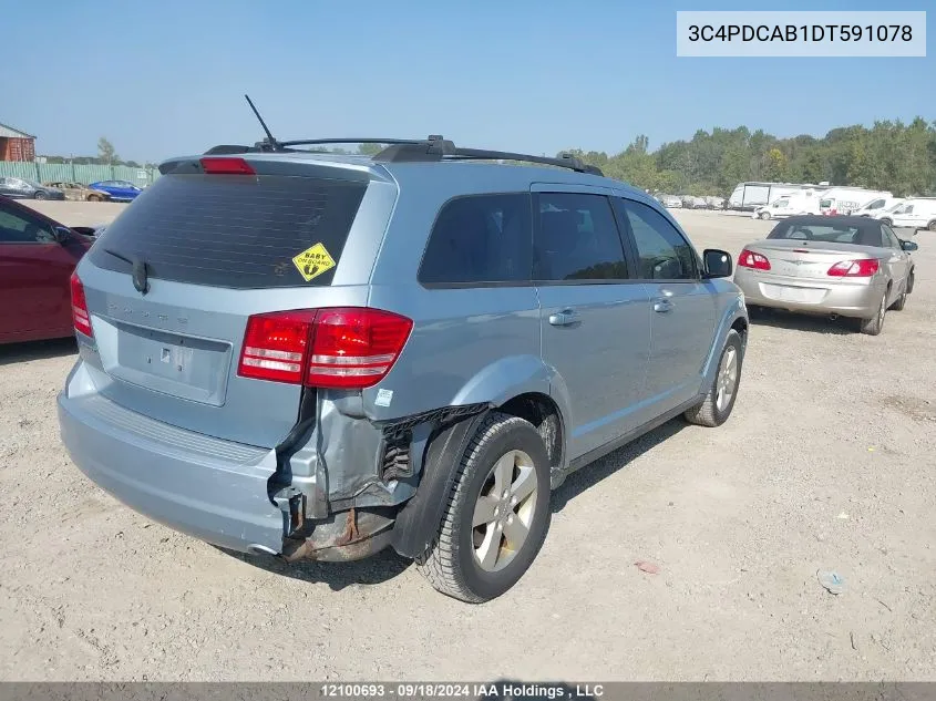 2013 Dodge Journey Se VIN: 3C4PDCAB1DT591078 Lot: 12100693