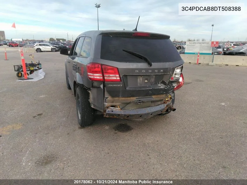 2013 Dodge Journey Se VIN: 3C4PDCAB8DT508388 Lot: 20178062