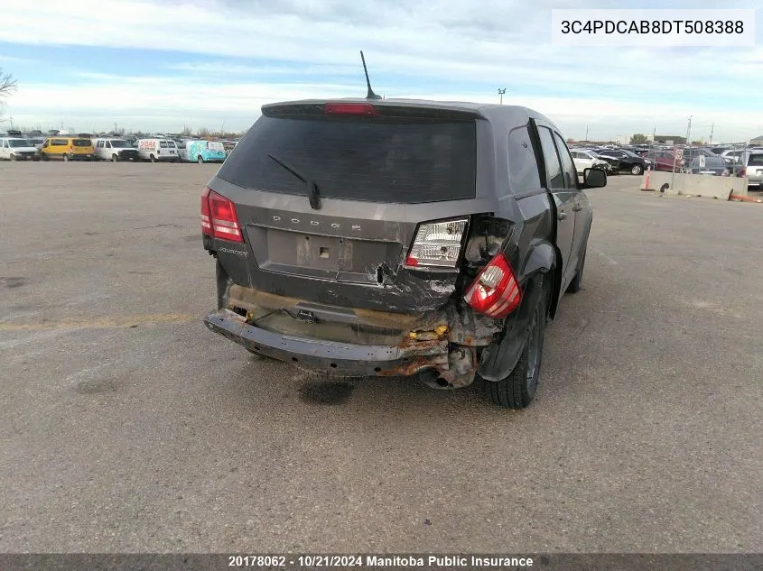 2013 Dodge Journey Se VIN: 3C4PDCAB8DT508388 Lot: 20178062