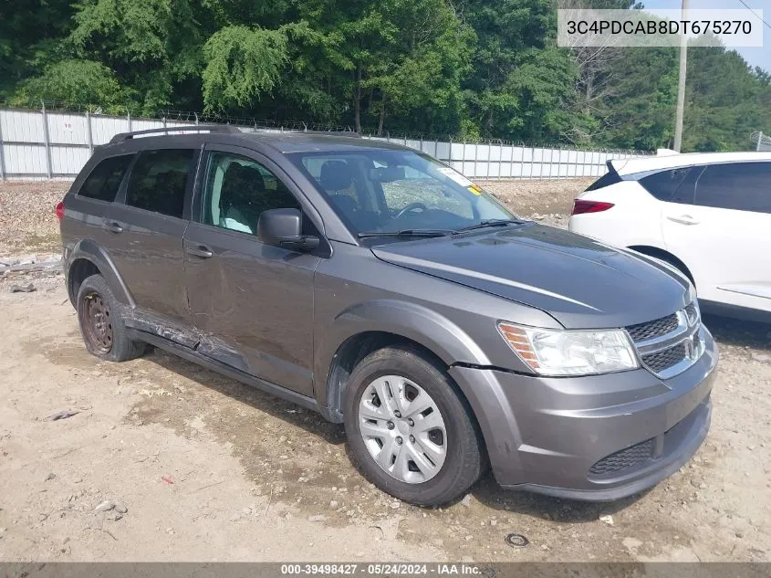 2013 Dodge Journey Se VIN: 3C4PDCAB8DT675270 Lot: 39498427