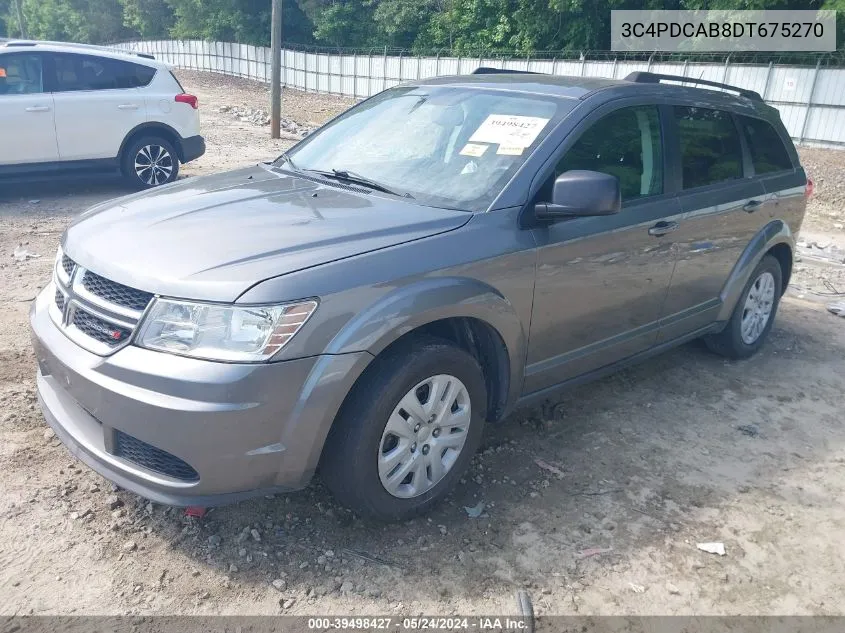 2013 Dodge Journey Se VIN: 3C4PDCAB8DT675270 Lot: 39498427