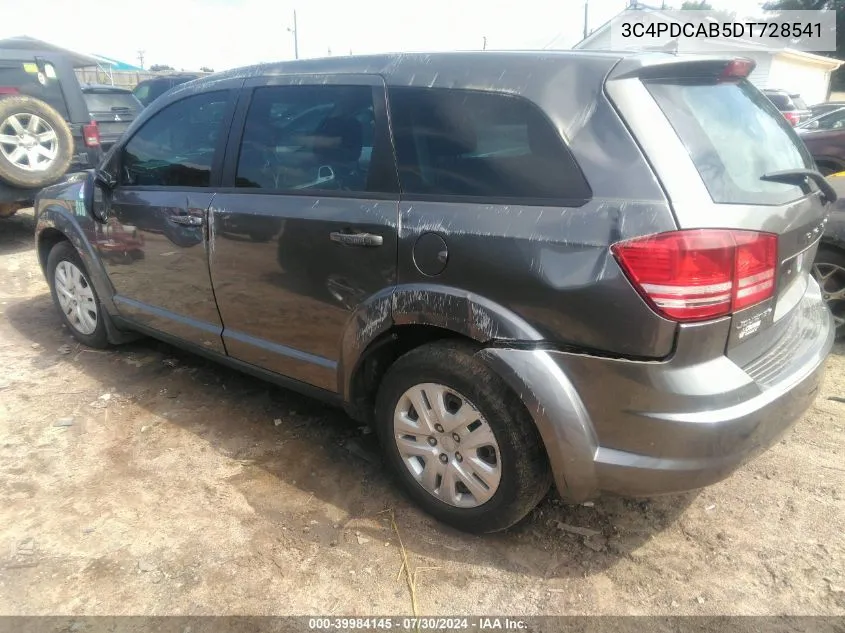 2013 Dodge Journey American Value Pkg VIN: 3C4PDCAB5DT728541 Lot: 39984145