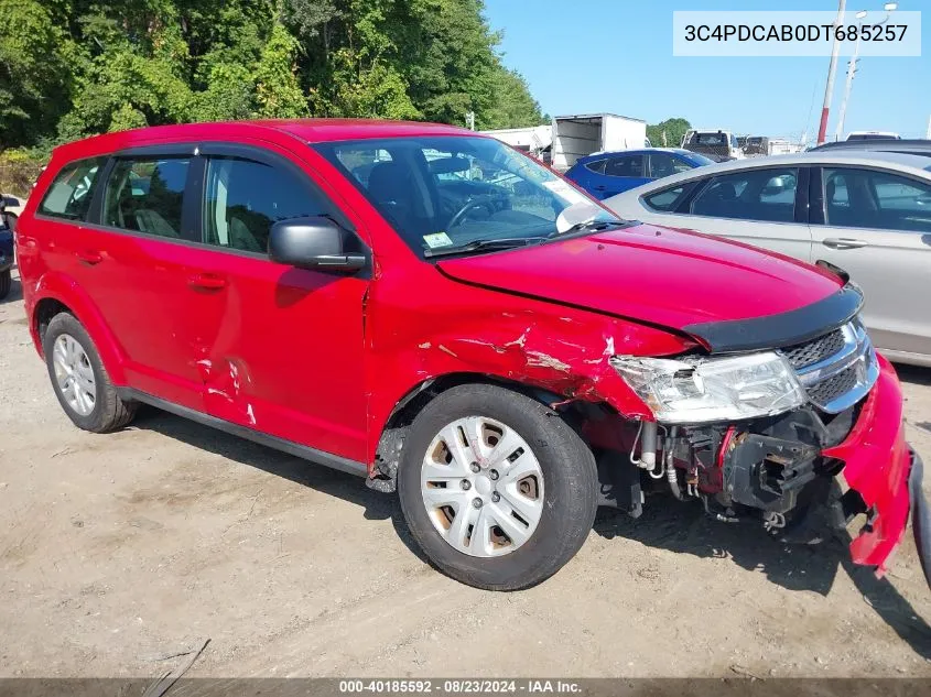 2013 Dodge Journey American Value Pkg VIN: 3C4PDCAB0DT685257 Lot: 40185592