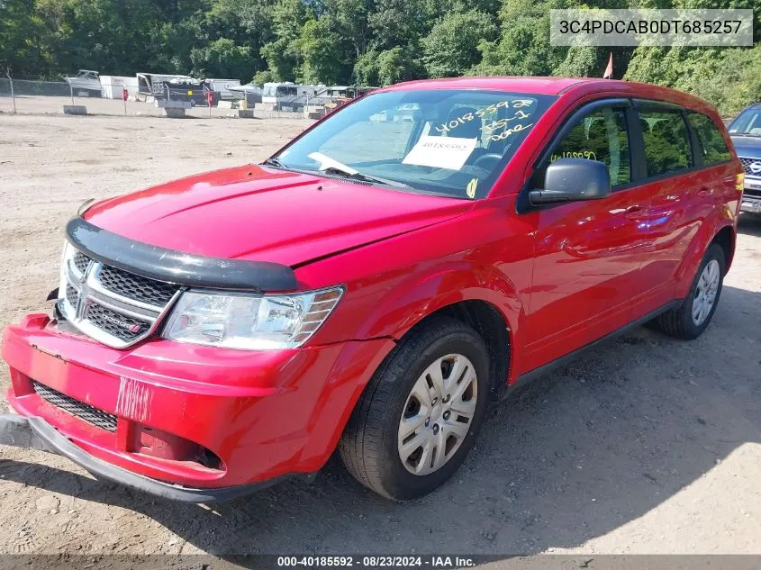 2013 Dodge Journey American Value Pkg VIN: 3C4PDCAB0DT685257 Lot: 40185592