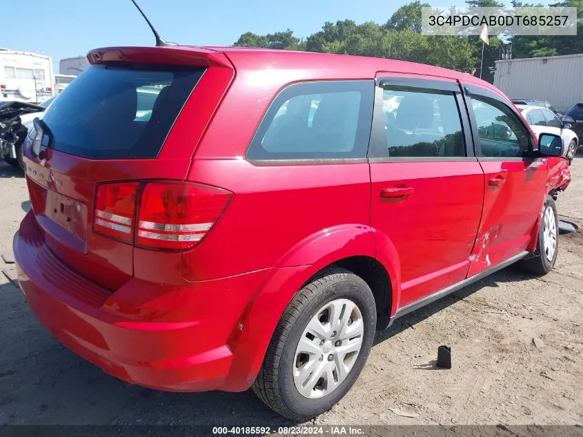 2013 Dodge Journey American Value Pkg VIN: 3C4PDCAB0DT685257 Lot: 40185592