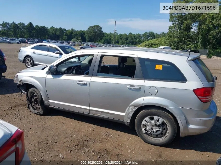 2013 Dodge Journey American Value Pkg VIN: 3C4PDCAB7DT671596 Lot: 40203202