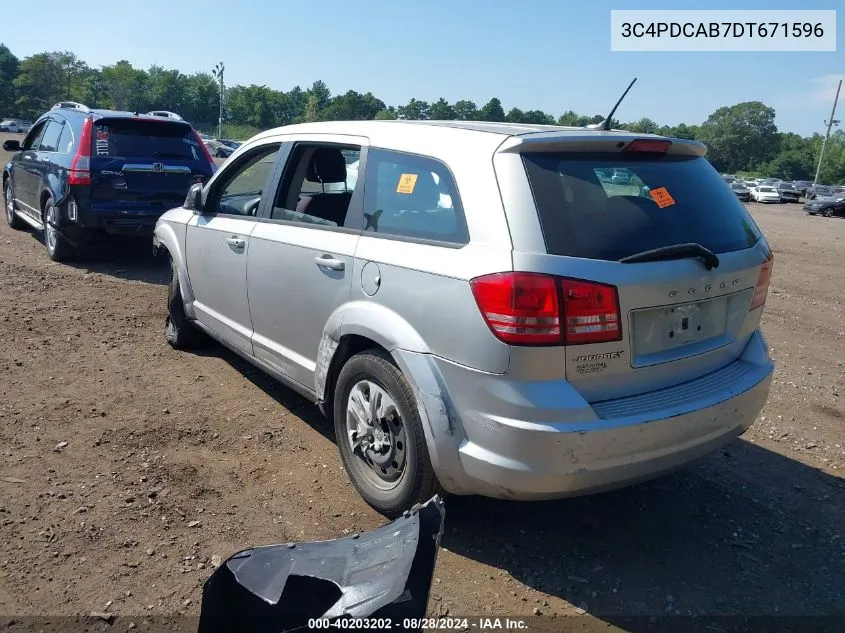 2013 Dodge Journey American Value Pkg VIN: 3C4PDCAB7DT671596 Lot: 40203202