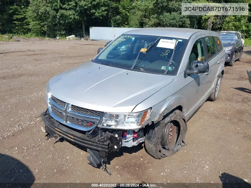 2013 Dodge Journey American Value Pkg VIN: 3C4PDCAB7DT671596 Lot: 40203202