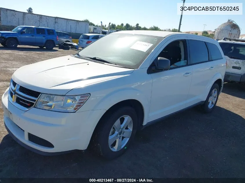 2013 Dodge Journey American Value Pkg VIN: 3C4PDCAB5DT650245 Lot: 40213467