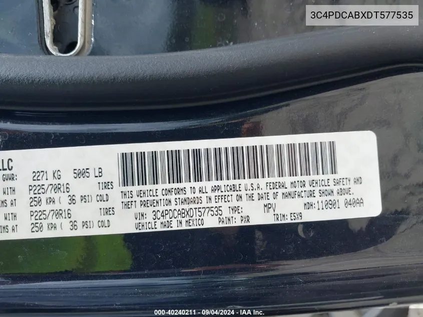 3C4PDCABXDT577535 2013 Dodge Journey Se