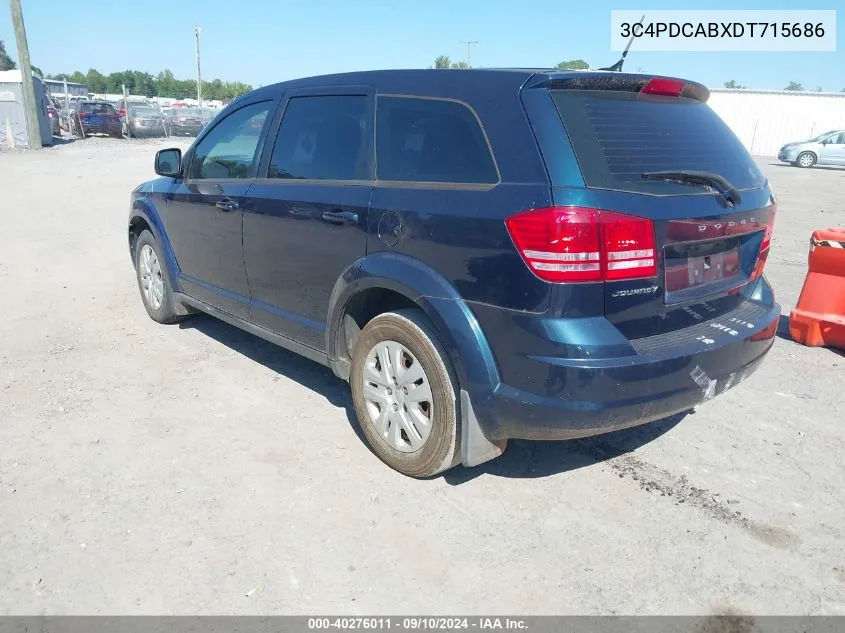 2013 Dodge Journey American Value Pkg VIN: 3C4PDCABXDT715686 Lot: 40276011