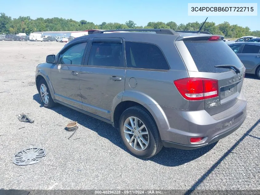 2013 Dodge Journey Sxt VIN: 3C4PDCBB6DT722715 Lot: 40294228