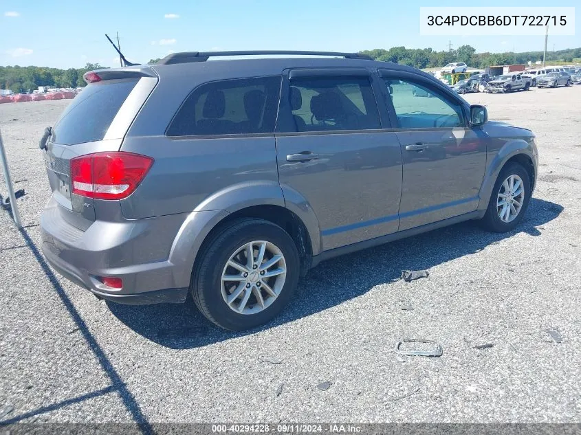 2013 Dodge Journey Sxt VIN: 3C4PDCBB6DT722715 Lot: 40294228