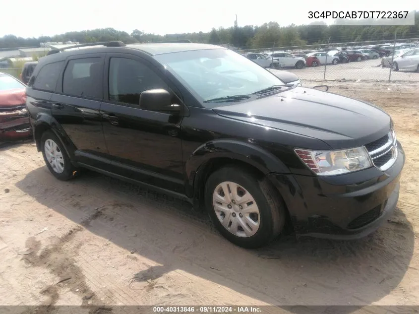 2013 Dodge Journey Se VIN: 3C4PDCAB7DT722367 Lot: 40313846